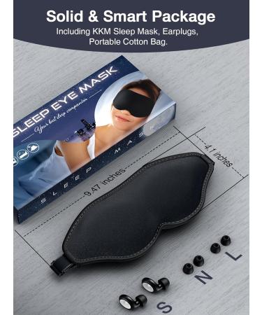 KKM 3D Contoured Sleep Mask for Side Sleepers with Earplugs - Block Out Light, Soft Comfort Eye Shade Cover - Ideal for Sleeping, Travel, Shift Work - Starry Black - Buy Online on GoSupps.com