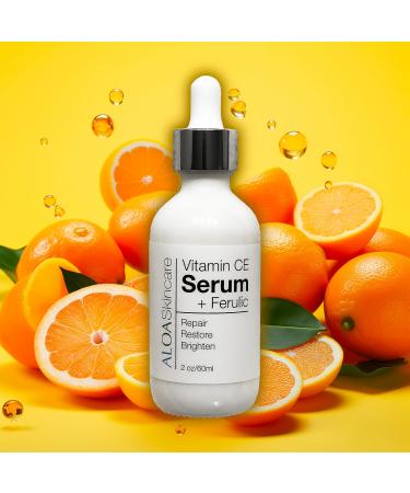 Buy ALOA Skincare Vitamin CE Serum + Ferulic & Hyaluronic Acid | Anti-Aging Firming & Brightening Facial Serum - 2oz - International Shipping - Buy Online on GoSupps.com