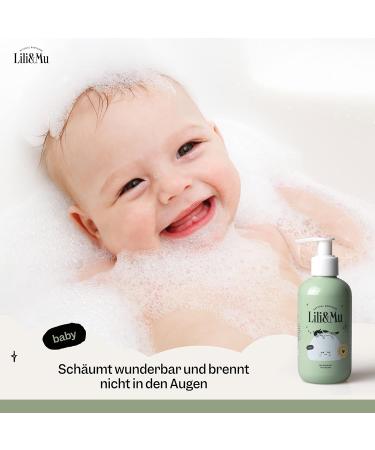 Lili & Mu Baby Shampoo & Shower Gel 200ml | Natural Baby Bath Foam with Allantoin Jojoba Oil & Marigold Extract | Silicone & SLS-Free | Safe for Newborns - Buy Online on GoSupps.com