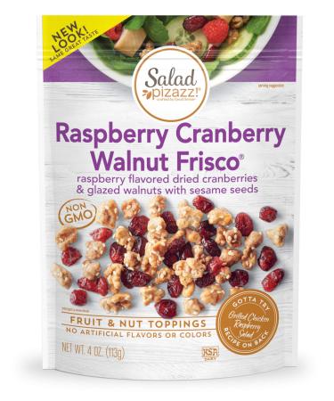 Salad Pizazz Salad Toppers Raspberry Cranberry Walnut Frisco 4 Oz (Pack Of 6) Non-GMO (Package may vary)
