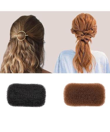 2Pcs Charming Hair Pads for Beehive Hair Styles - Black and Brown - Buy Online on GoSupps.com