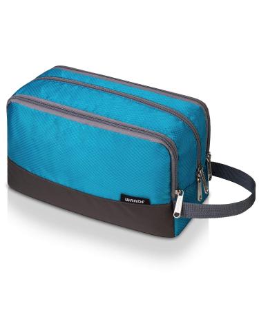 WANDF Toiletry Bag Water-Resistant Nylon Travel Wash Bag Lightweight Dopp Kit for Men and Women (A-Sky Blue)