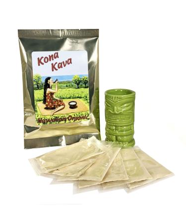 Kona Kava Instant 30% Kavalactone Kava Drink Singles - Tropical - 6 Pack