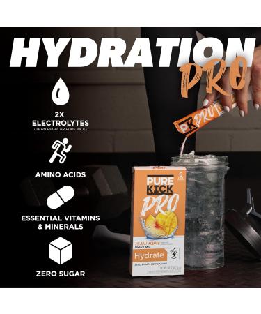 PURE KICK PRO Hydration M lange boisson lectrolyte p che et mangue comprend 1 bo te de 6 paquets dans chaque bo te - Buy Online on GoSupps.com
