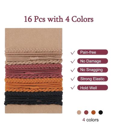 Lolalet Boho Hair Ties Bracelet for Women - 16 Pcs Soft Braided Elastics Bands for Thick & Thin Hair - No Pull Ponytail Holder - Style A - Buy Online on GoSupps.com