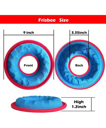 CAISHOW Dog Toy & Dog Ball Dog Disc 9 Inch Dog Frisbee Dog Flying Discs Training Toy Nylon Frisbee Apply To Throwing Catching Floats In Water & Safe Loading Food & Water (BLUE+GREEN) Z.BLUE+GREEN - Buy Online on GoSupps.com
