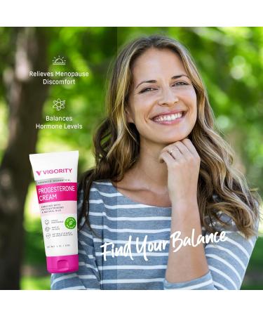 Vigority Progesterone Cream for Women | Natural Hormonal Relief for Menopause Hot Flashes & Night Sweats | Bioidentical Menstrual Balance - 4oz - Buy Online on GoSupps.com