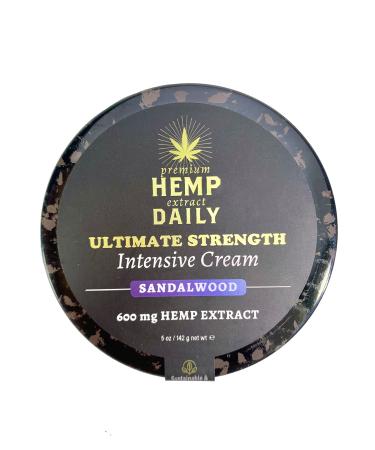 Hemp Daily Ultimate Strength Intensive Cream | Ultimate Hemp Cream with Essential Oils | Organic Vegan Ingredients (Sandalwood  Single) Sandalwood 5 Ounce (Pack of 1)