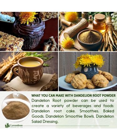 Lavendium Premium 220g (7.76oz) Dandelion Root Powder 100% Natural and Pure from Dandelion Root No Additives No Gluten No Sugar Vegan - Buy Online on GoSupps.com