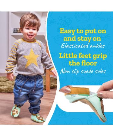 Soft Sole Leather Baby Shoes for Boys and Girls | Toddler Walking Shoes 18-24 Months - Sloth Design - Buy Online on GoSupps.com
