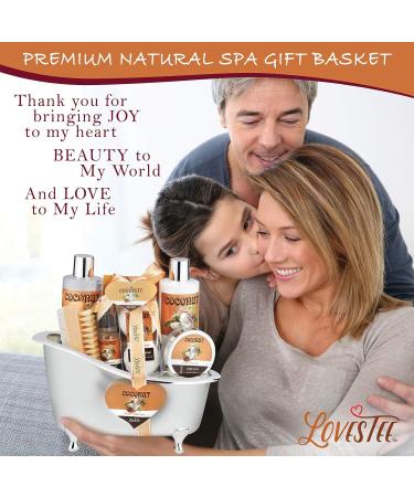 Relaxing Spa Gift Baskets for Women - Ultimate Coconut Bath & Body Set | Perfect Gift for Mom - Bath Bombs Massage Oil Scrub & More - Buy Online on GoSupps.com