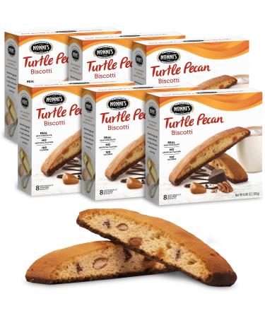 Nonni's Turtle Pecan Biscotti Italian Cookies - 6 Boxes Caramel Pecan Cookies Dipped in Milk Chocolate - Butter Pecan Biscotti Individually Wrapped Cookies - All Natural Ingredients - Kosher - 6.88 oz Turtle Pecan 6.88 Ounce (Pack of 6) - Buy Online on GoSupps.com