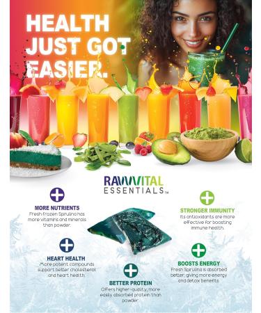 Easy Boost Fresh Frozen Spirulina Packs 100% Natural Non-GMO Vegan (4) - Buy Online on GoSupps.com