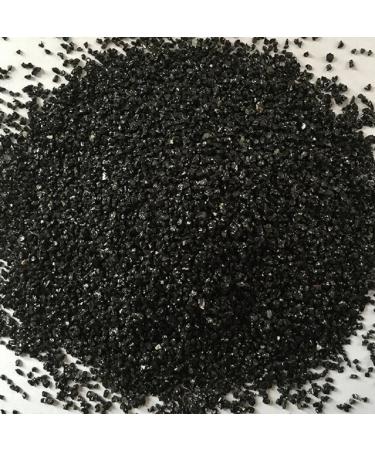 ZYMY Gorgeous aquarium decorated with aquarium decorations glass beads aquarium 1 pound of enough decorative gravel rock gravel pebbles gem (Black sand stone) 453.59 g (Pack of 1)