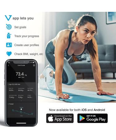 Vont Smart Scale - Wireless Body Fat & Weight BMI Digital Bathroom Scale - Bluetooth, LCD Display - 13 Measurements - 400 lbs Capacity (Black) - Buy Online on GoSupps.com