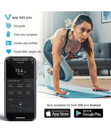 Vont Smart Scale - Wireless Body Fat BMI Digital Bathroom Scale with Bluetooth - 13 Measurements - LCD Display - 400 lbs Capacity (White) - Buy Online on GoSupps.com
