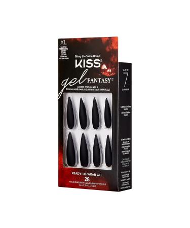 KISS Gel Fantasy Limited Edition Halloween False Nails - Ready to Wear Style 'Dare You' with Pink Gel Glue & Accessories - Buy Online on GoSupps.com