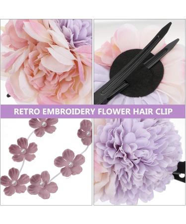 SHERCHPRY artificial flower headdress chinese hair accessories Wedding Floral Hair clasp Geisha Flower Hair Clip barrettes for women Retro Headdress manual alligator clip abs purple Miss - Buy Online on GoSupps.com