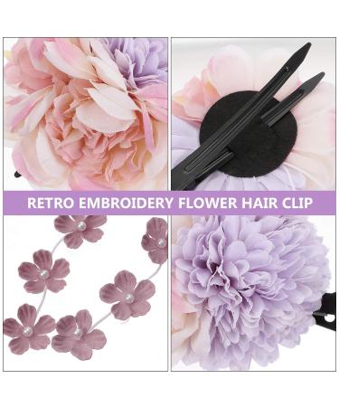 Lurrose Flower Hair Clip with Tassel: Purple Pearl Barrette for Hanfu Cosplay - Buy Online on GoSupps.com