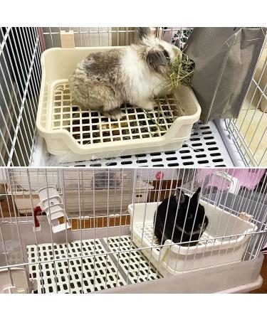 Kathson Extra Large Rabbit Litter Box Trainer - Bunny Toilet for Guinea Pig, Rats, Chinchilla, Ferret - White - Buy Online on GoSupps.com