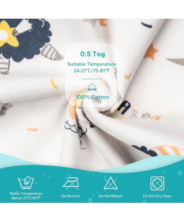 ZIGJOY Baby Swaddle Wearable Blanket 0.5 Tog 100% Cotton | Adjustable Sleep Sack for Newborn Boy Girl 6-12 Months - Buy Online on GoSupps.com