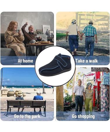 Extra Wide Women's Diabetic Shoes - Comfortable Adjustable Thermal Footwear for Elderly & Fasciitis | Indoor & Outdoor Use - Size 8 Blue - Buy Online on GoSupps.com