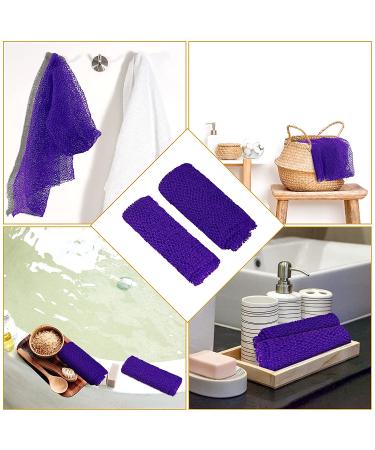 African Exfoliating Bath Sponge Set - Tight Weave Body Scrubber for Smooth Skin - 2 Pack (Purple) - Buy Online on GoSupps.com
