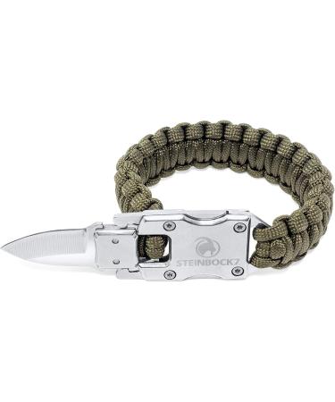 Steinbock7 Zugspitze Paracord Bracelet - Stylish Green Outdoor Companion with Practical Clasp Tool - Buy Online on GoSupps.com
