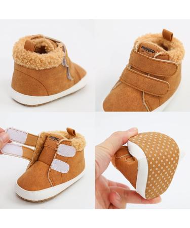 RVROVIC Baby Anti-Slip Sneakers Ankle Boots | Soft Toddler First Walkers | Newborn Crib Shoes 0-6 Months | A1 Leafbrown - Buy Online on GoSupps.com