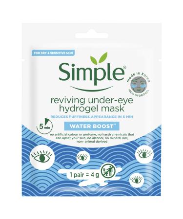 Simple Water Boost Reviving Hydrogel Under Eye Mask 4x 1 pair