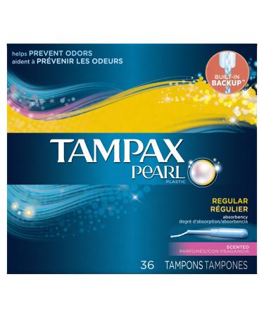 Tampax Pearl Tampons with Plastic Applicator Regular Absorbency Fresh Scent 36 Count Regular 36 Count (Pack of 1) - Buy Online on GoSupps.com