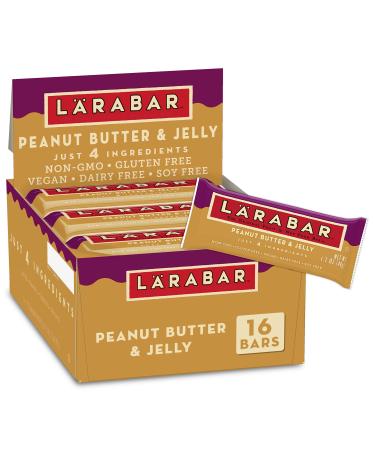 Larabar Peanut Butter and Jelly, Gluten Free Vegan Fruit & Nut Bar, 1.7 oz Bars, 16 Ct