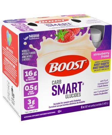 BOOST CarbSmart Strawberry High Protein Low Sugar 24 Vitamins & Minerals Nutritional Supplement 16g Protein 0.5g Sugar Kosher Gluten-free Suitable For Diabetics - Buy Online on GoSupps.com