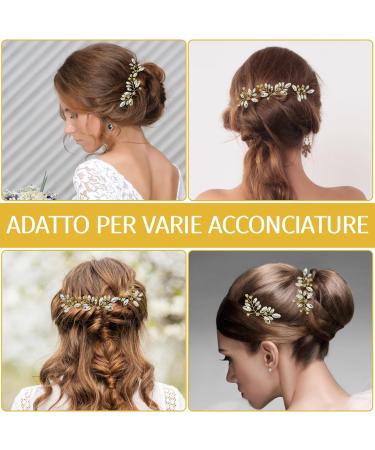 3 Pieces Wedding Hair Pins with Gold Crystals Bridal Hair Clips Rhinestone Crystal Hair Pins for Bride Hair Accessories for Women and Girls - Buy Online on GoSupps.com