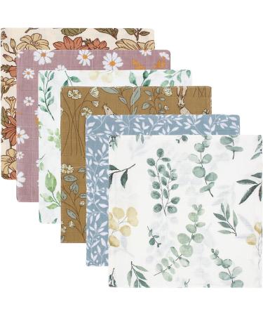 Lifetree Baby Musselin Washcloths - 6 Soft Bamboo Cotton Towels (26x26 cm) for Boys & Girls | Gentle Washcloths for Children & Plant Care - Buy Online on GoSupps.com