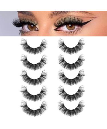 D Curl Fluffy Russian Mink Lashes - Natural Soft Handmade False Eyelashes with Clear Band - Reusable Pack of 5 - Buy Online on GoSupps.com