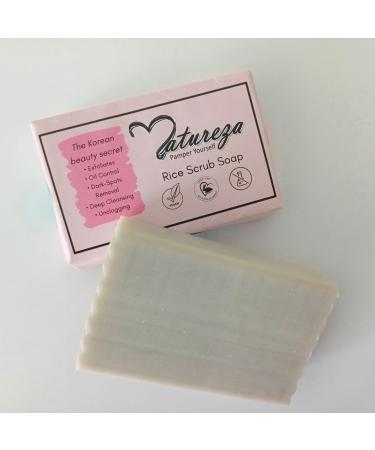 Natureza Organic hand soap Rice milk body scrub soap for tan removal skin brightening 90g