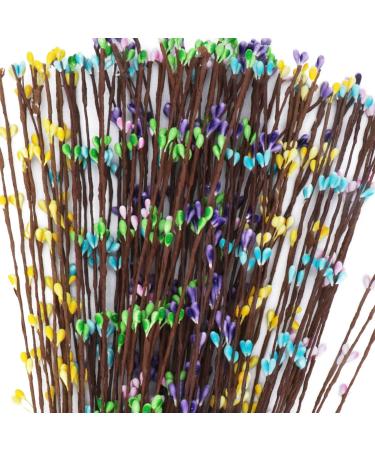 Kunjocy 100PCS Artificial Easter Pip Berry Picks - Colorful Spring Floral Sprays for Easter Craft Wreaths and Decor - Buy Online on GoSupps.com