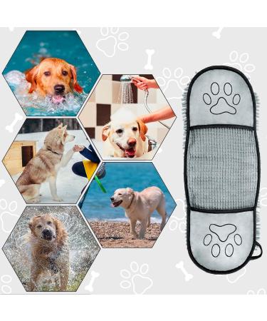 YSQEVN Extra Absorbent Pet Bath Towel - Chenille Microfiber Towel with Hand Pockets for Dogs & Cats | International Shipping Available - Buy Online on GoSupps.com