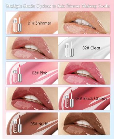 Clear Lip Gloss Oil Transparent Hydrating Lip Tint Stain Sheer Lip Treatment Moisturizer Moisturizing Lip Tint Balm Lipstick Lipgloss Glow Reviver Lip Care Oil Christmas Makeup Gift for Women-02 02# Clear - Buy Online on GoSupps.com