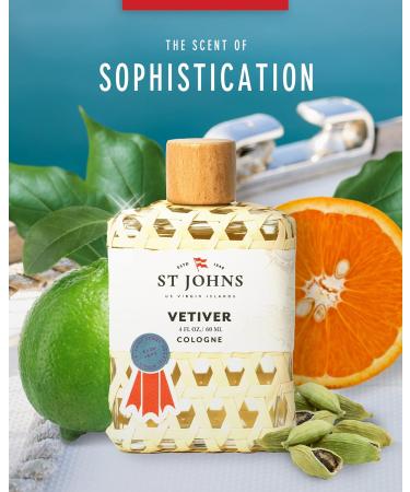 St Johns Classic Vetiver Cologne | New Virgin Islands Inspired Fresh Cologne Scent | Sophisticated Cologne Fragrance for Men (4 oz) Vetiver 1 Count (Pack of 1) - Buy Online on GoSupps.com