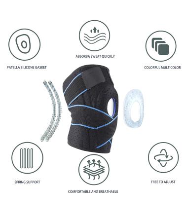 Knee Brace (Blue) with Side Stabilizers & Patella Gel Pads - Ultimate Knee Support for Pain Relief in Sports Workout Arthritis ACL & Joint Pain for Men & Women - Buy Online on GoSupps.com