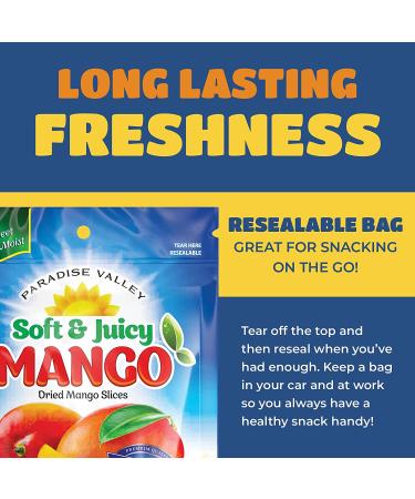 Dried Mango Slices - Soft, Juicy, Low Sugar, Gluten-Free, Natural Source of Vitamin C & Fiber (8 oz. x 6 Pack) - Buy Online on GoSupps.com