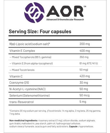 AOR Antioxidant Synergy - Advanced 120 CT Formula for Immune Support & Wellness | Shop Internationally - Buy Online on GoSupps.com