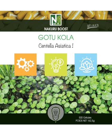 NAKURU | Gotu Kola | 90 Capsules of 325mg | Boost Range | Made in France | Centella Asiatica! | (500 Capsules of 325mg / Net Weight: 163g) - Buy Online on GoSupps.com
