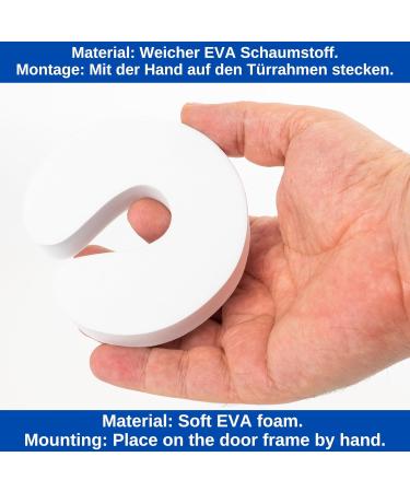 Door Stopper for Children & Pets - Foam Finger Pinch Protection (4 Pieces) | White Safe Door Locking Design for 10-50mm Thickness - Buy Online on GoSupps.com