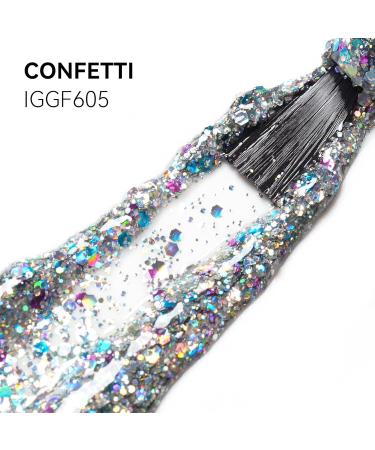 MEGIOR Silver Glitter Gel Nail Polish 15ml Sparkling Sequins Gel Polish High Gloss Soak Off UV LED Nail Gel Polish for Nail Art Manicure Salon DIY Home Gift for Girls Confetti - Buy Online on GoSupps.com