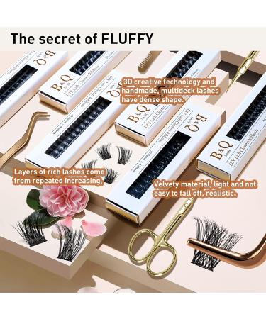 Lash Clusters Ribbon 160 D Curl Individual Lashes DIY Extensions Mega Volume with Applicator Tool & Scissors | B&Q LASH (B03+B05 10-16MIX) - Buy Online on GoSupps.com