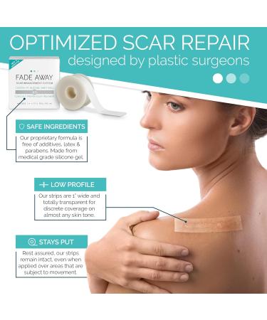 Fade Away Scars - Original Silicone Scar Sheeting Roll | Custom Size Medical Grade Scar Sheets & Strips for Effective Scar Treatment - Buy Online on GoSupps.com