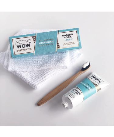 Active Wow 24K White All Natural Whitening Toothpaste with Baking Soda & Mint - 4 oz - Buy Online on GoSupps.com